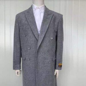 Mens Overcoat - Topcoat For Men - Winter Fabric - Mens Full Length Wool and Cash